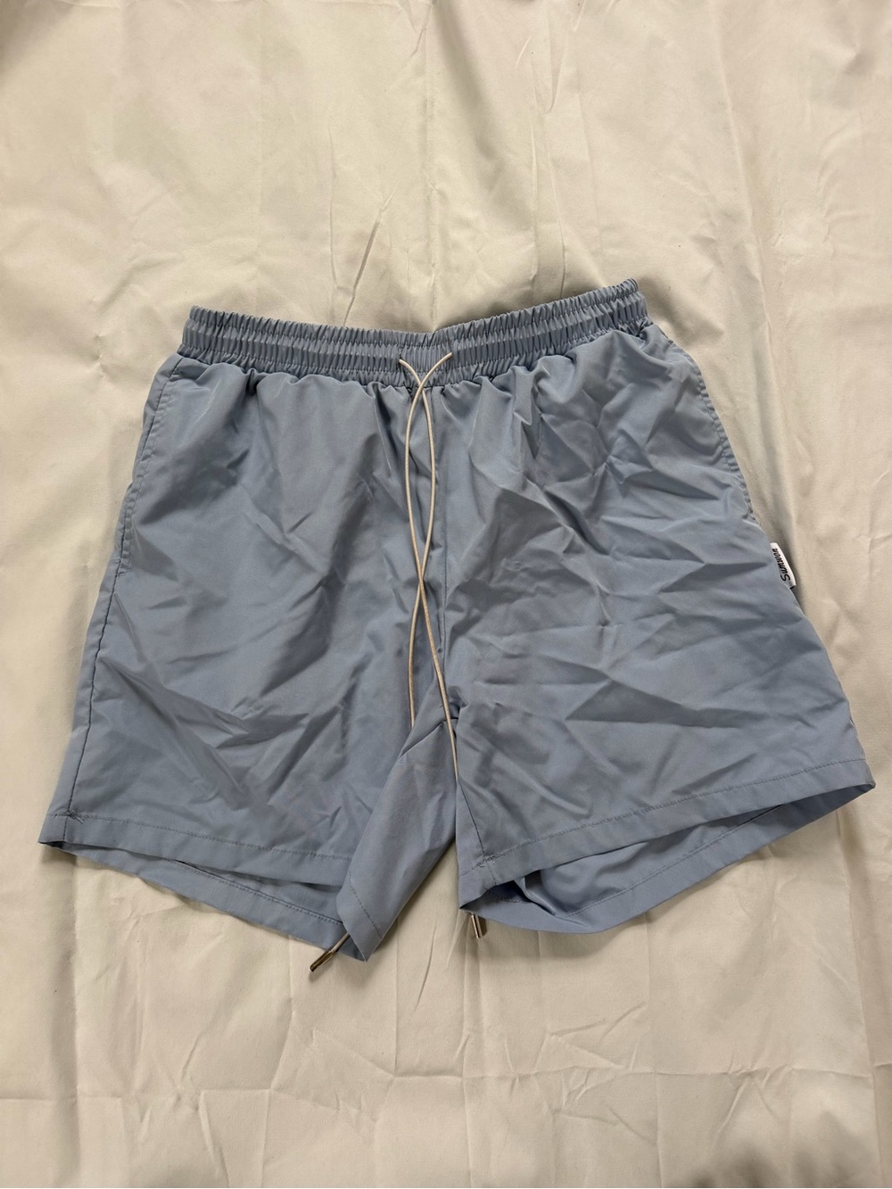 Light Blue Drawstring Swim Shorts